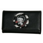 Betty Boop Tri-fold Wallet #054 Kiss Design Zebra Ring